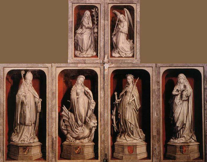WEYDEN, Rogier van der Wing of a Carved Altar Germany oil painting art